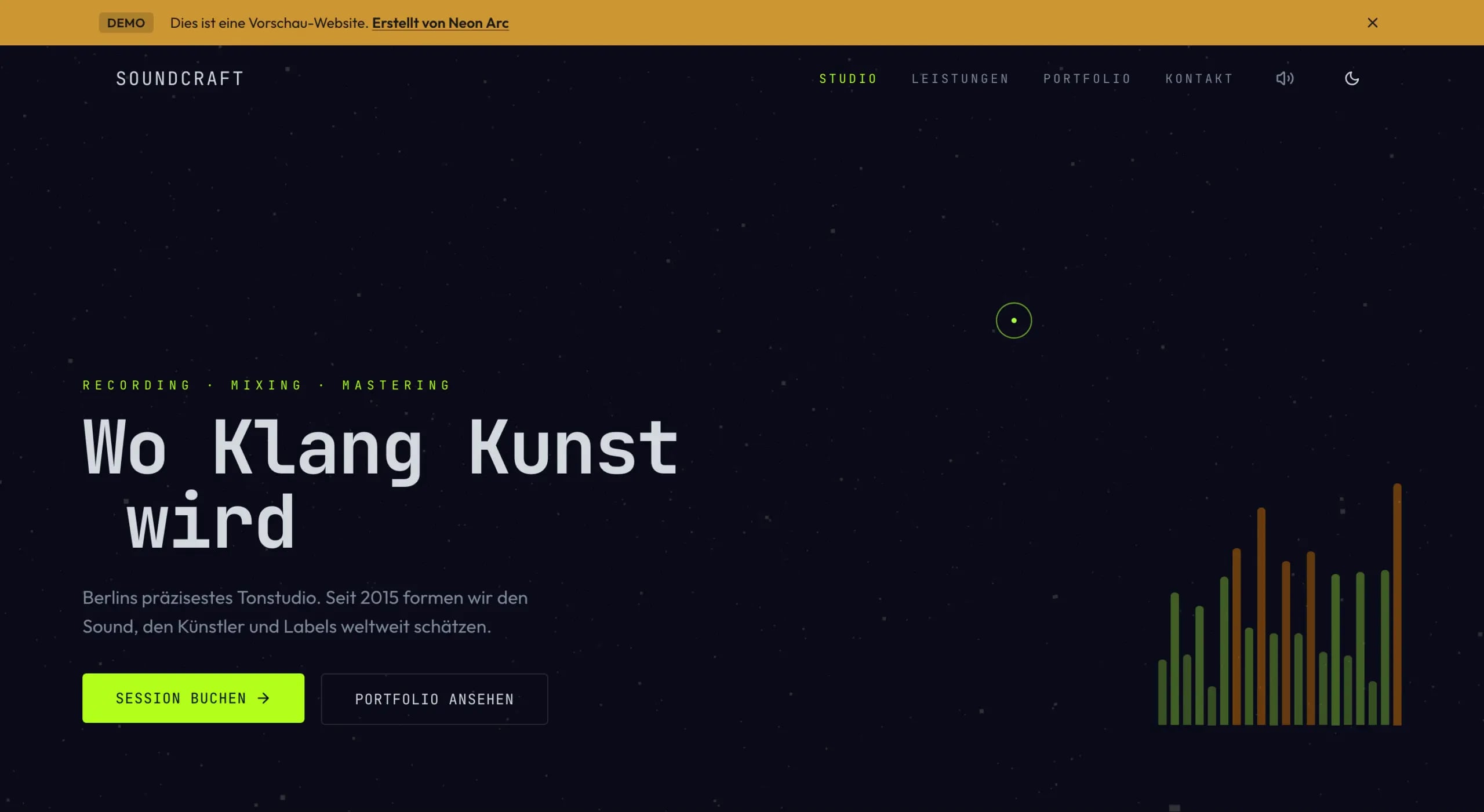 Entertainment — Werkstatt-Arbeit unter Neon Arc-Brand realisiert