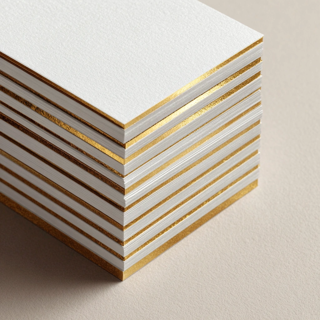 Detailaufnahme handgefertigter goldgefasster Karten — Sinnbild für die handwerkliche Webdesign-Arbeit aus dem Allgäu.